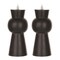 Melrose LED Flameless Abstract Tapered Candles with Remote - 8.5" - Black - Set of 2